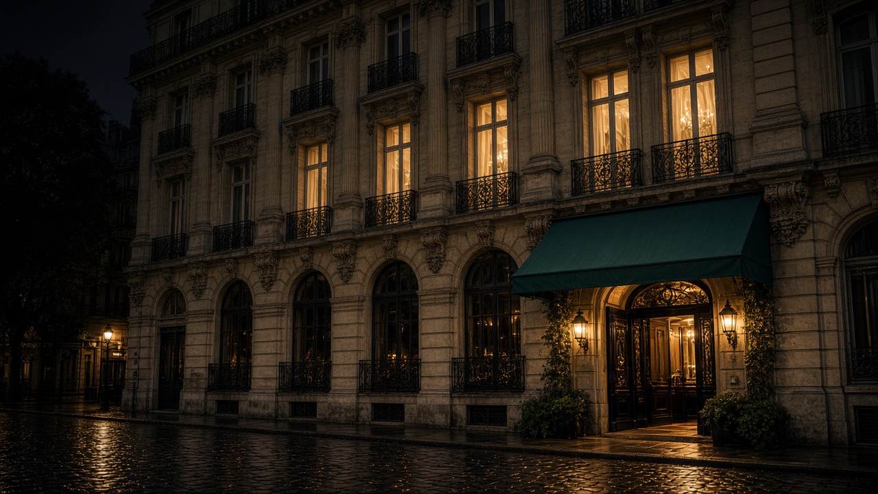 Façade du Club Vague — immeuble parisien de nuit